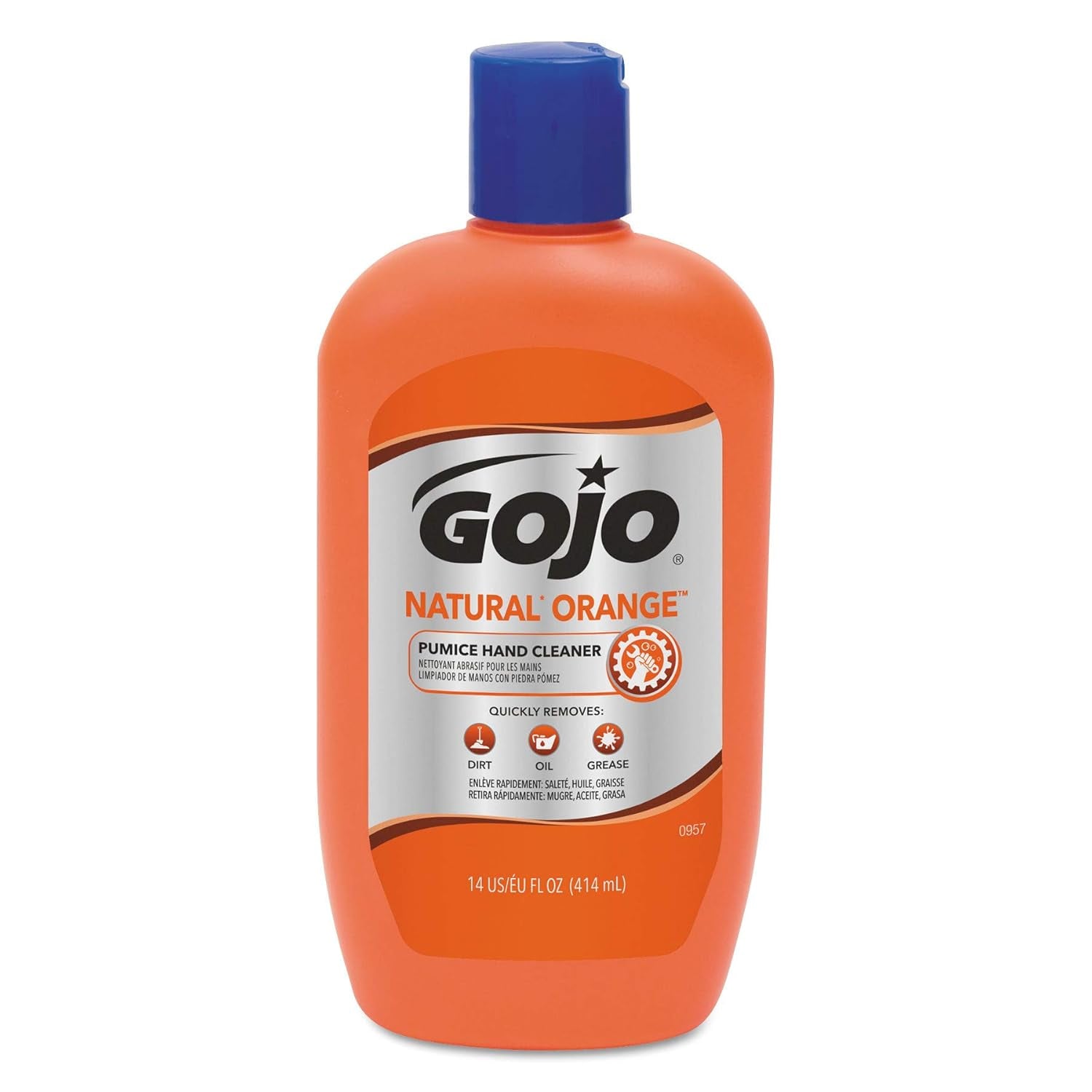 NATURAL* ORANGE Pumice Hand Cleaner, 14 Fl Oz Quick-Acting Lotion Cleaner Squeeze Bottle (0957-12)