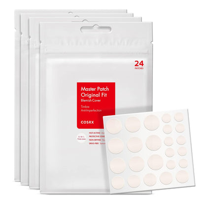 Acne Pimple Patches Absorbing Hydrocolloid Original 3 Size Patches for Blemishes and Zits Cover, Absorbs Zits & Blemish, Spot Stickers for Face and Body, Korean Skin Care (96 Count)