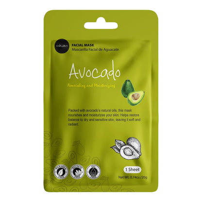 Celavi Essence Facial Face Mask Paper Sheet Korea Skin Care Moisturizing 12 Pack (Mix - 2 of Each)