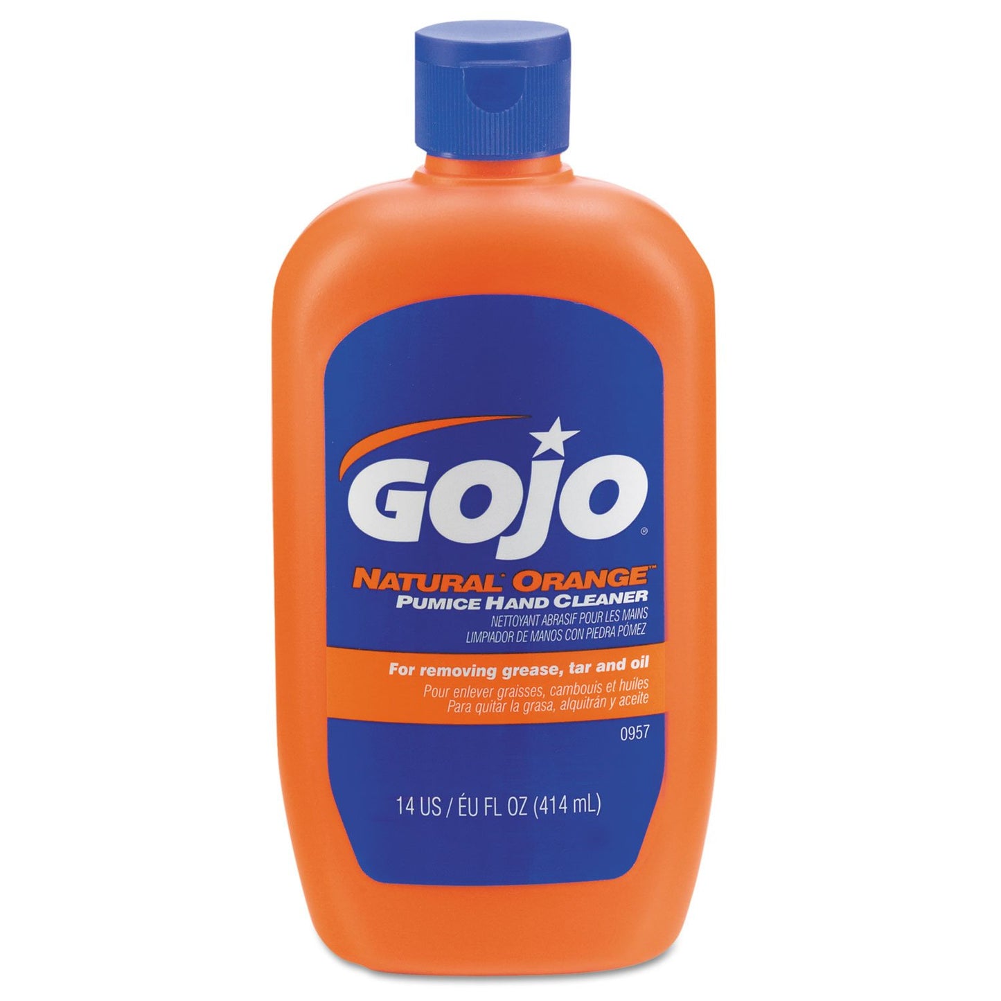 NATURAL* ORANGE Pumice Hand Cleaner, 14 Fl Oz Quick-Acting Lotion Cleaner Squeeze Bottle (0957-12)