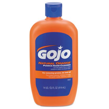 NATURAL* ORANGE Pumice Hand Cleaner, 14 Fl Oz Quick-Acting Lotion Cleaner Squeeze Bottle (0957-12)