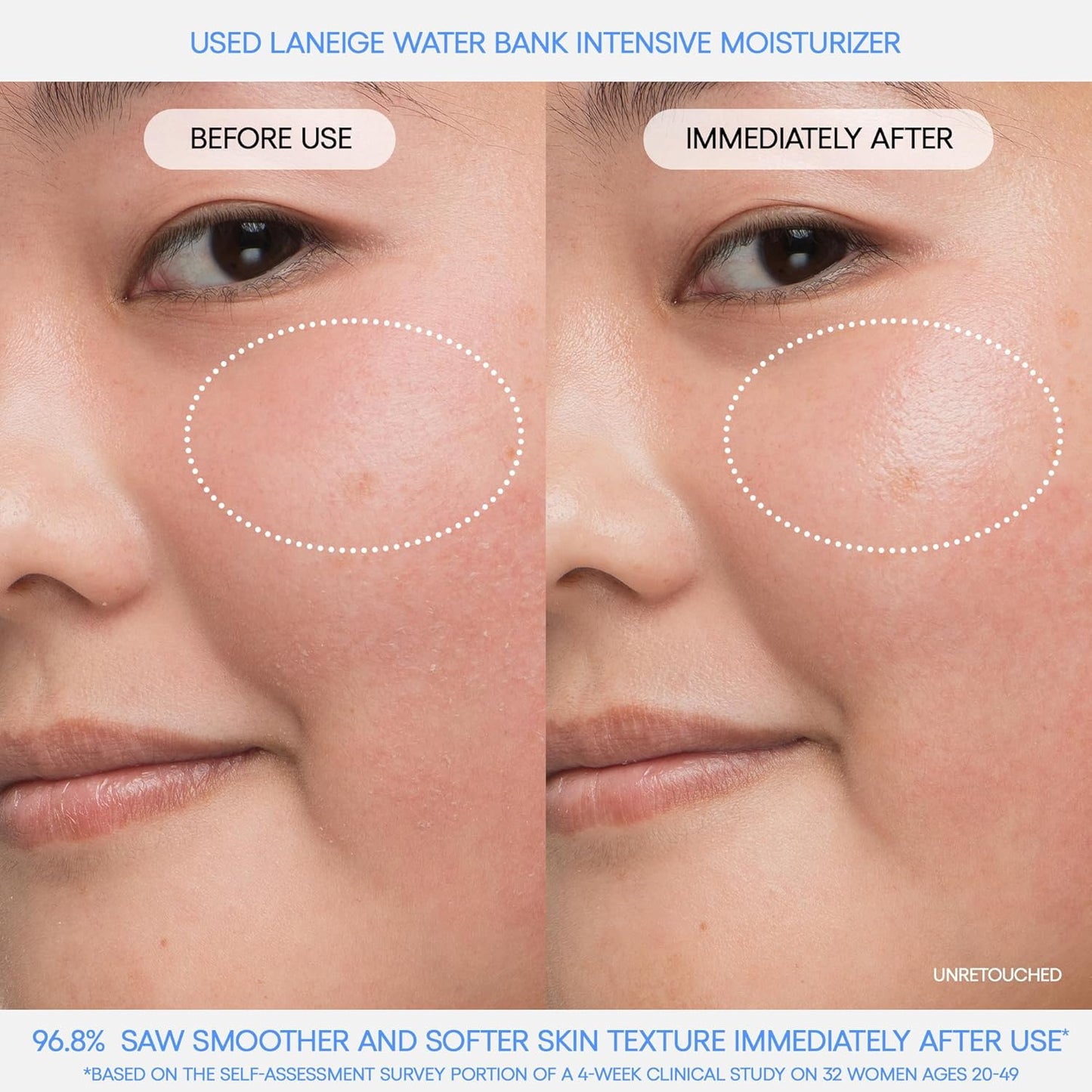 LANEIGE Water Bank Blue Hyaluronic Intensive Moisturizer: Hydrating Face Cream for Extra Dry Skin with Squalane & Peptide for Skin Barrier Support, Dermatologist-Tested